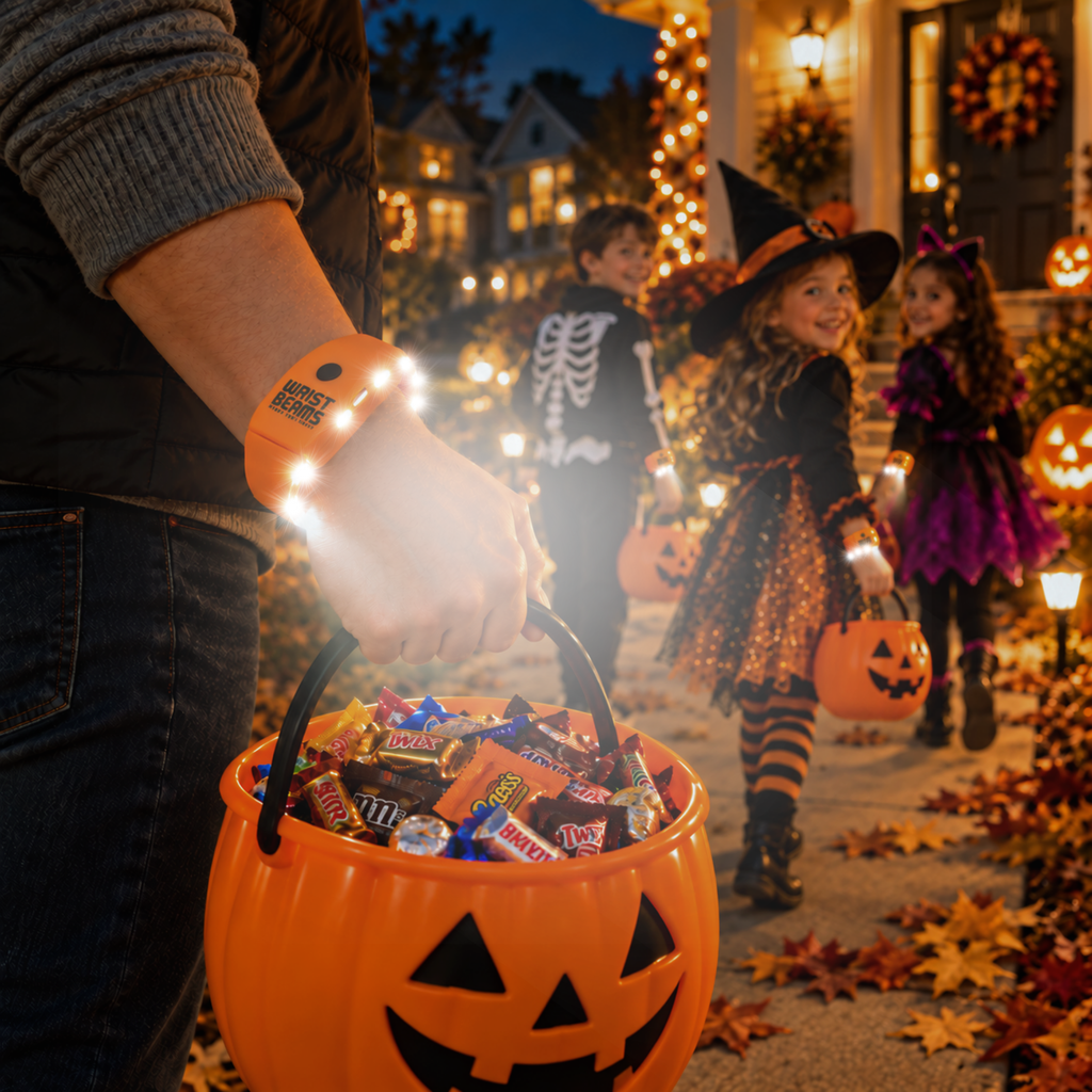 Wristbeams® Limited Edition Halloween Orange (October Only)- Wrist-Worn Hands-Free Flashlight with Red Light🎃👻🦇