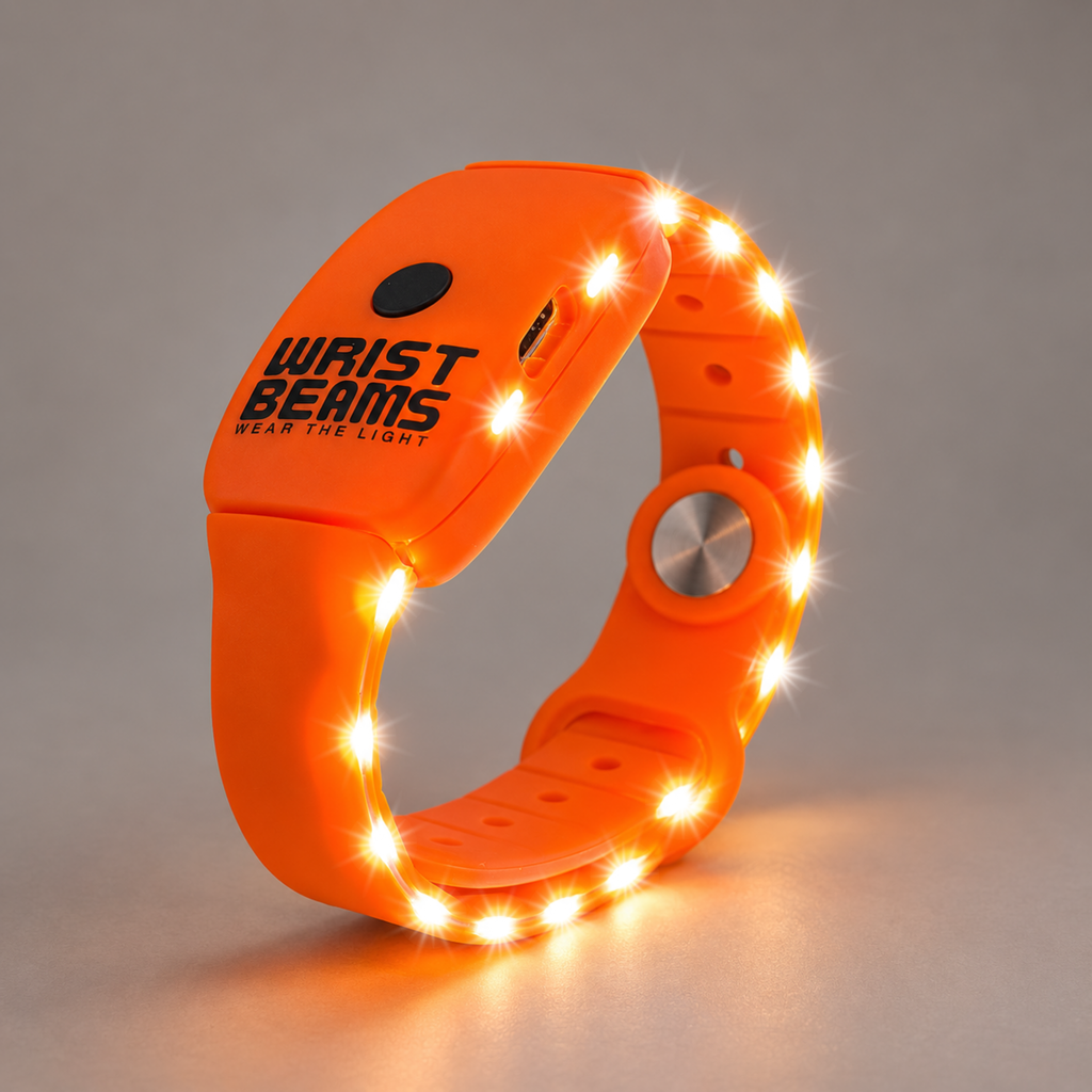 Wristbeams® Limited Edition Halloween Orange (October Only)- Wrist-Worn Hands-Free Flashlight with Red Light🎃👻🦇