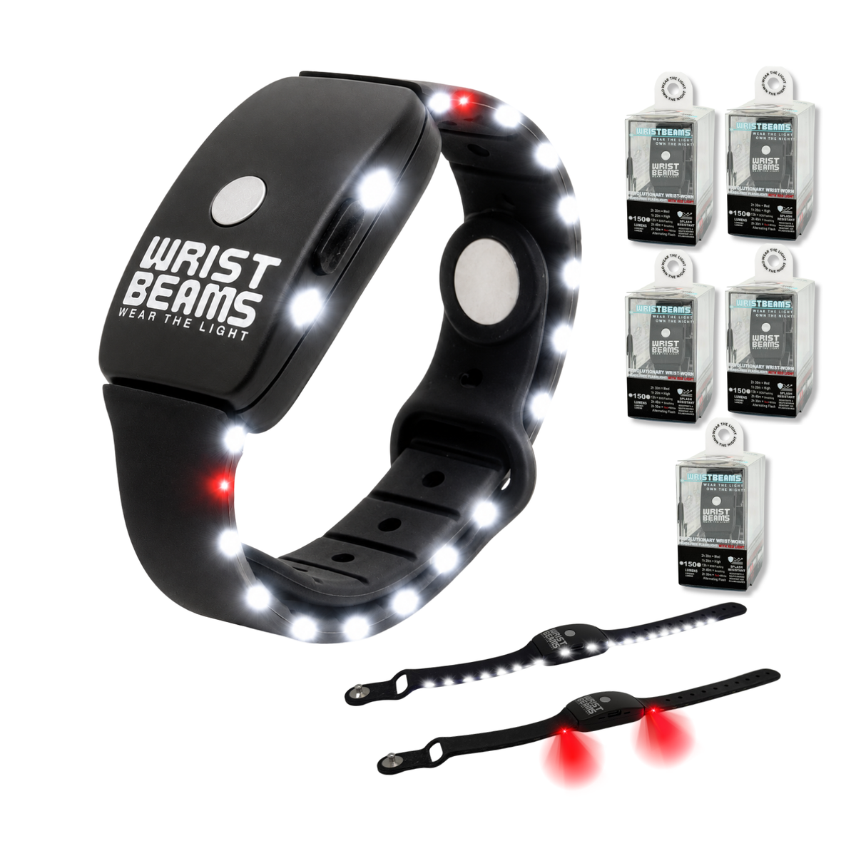 Lights for Running at Night - Red and White LED Flashlights - wrist flashlight for runners and joggers